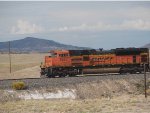 Pusher service:  BNSF 9263 was shoving on the rear of the oil train 